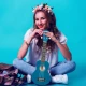 Donner DUS-10B Soprano Ukulele Seti (Mavi) 6