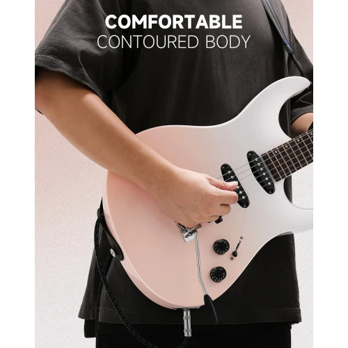 Donner DMT-66 Elektro Gitar (Pink-White Gradient) 6