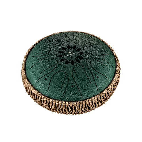 Meinl Sonic Energy 10" Medium Octave Steel Tongue Drum (F# Minor, 8 Notes, 432 Hz, Dark Green) 1