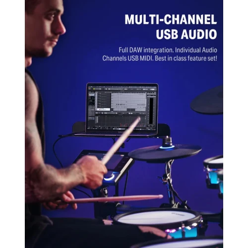 Donner Backbeat 8 Parça Elektro Davul (Siyah) 6