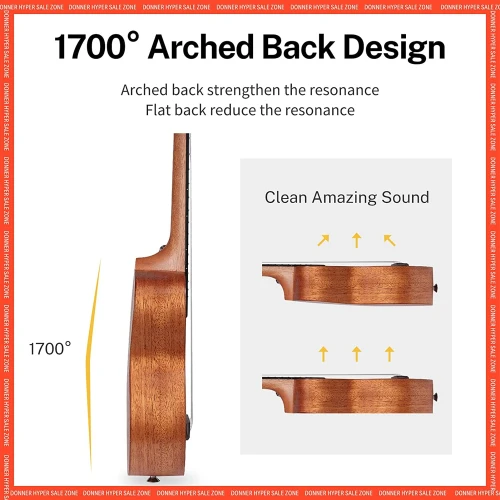 Donner DUC-100 Concert Ukulele Mahogany Ukulele Paketi 2