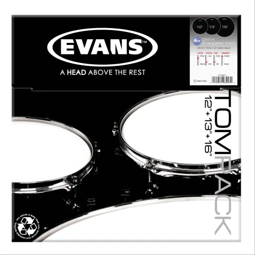 Evans Etp-Onx2-S Deri Seti (12+13+16) Tom Kumlu Siyah Standart Kit 4