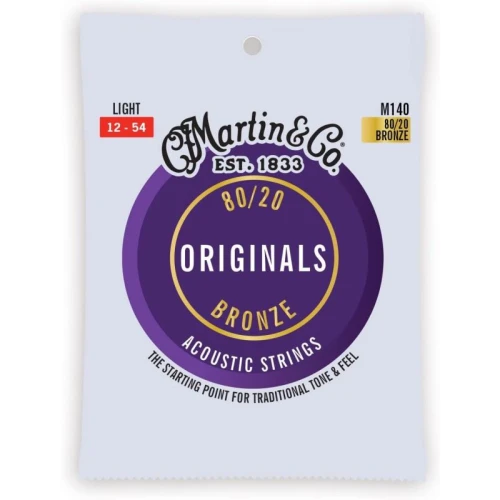 Martin Co M140 "Original M140" Bronze Akustik Gitar Teli Light 12-54 2