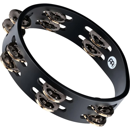 Meinl CTA2S-BK 8" Black Steel Jingle Wood Compact Tamburin (Siyah) 1