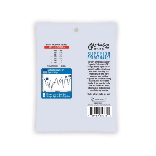 Martin Co MA535PK3 SP Phosphor Bronze Akustik Gitar Telleri (Extra Light+ 11-52) 3 Set 2