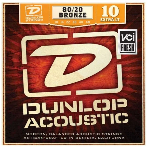 Jim Dunlop DAB1048 Extra Light 80/20 Bronze Akustik Gitar Tel Seti (10-48) 1