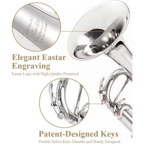 Eastar ETR-380N Standard Si Bemol Trompet (Silver) 2