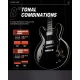 Donner DJP-1000 Semi-Hollow Elektro Gitar (Siyah) 5