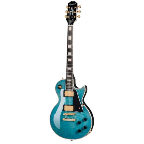Epiphone Les Paul Custom Quilt Elektro Gitar (Ocean Blue) 1