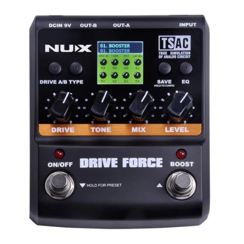 NUX Drive Force Overdrive ve Distortion Pedalı 1
