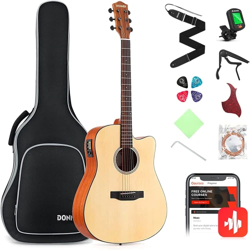 Donner DAG-1CE Elektro Akustik Gitar Paketi (Natural) 1