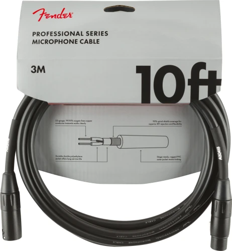 Fender Professional 3m Siyah Mikrofon Kablosu 6