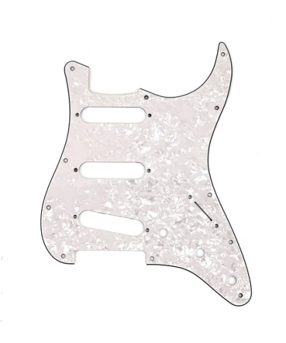 Fender Pickguard Stratocaster S/S/S 11-Hole Mount White Pearl 4-Ply Pickguard 2
