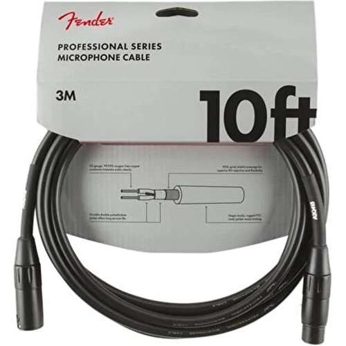 Fender Professional 3m Siyah Mikrofon Kablosu 2
