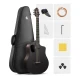 Donner RISING-G1 Carbon Fiber Akustik Gitar Seti (Dyed Black) 1