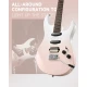 Donner DMT-66 Elektro Gitar (Pink-White Gradient) 5