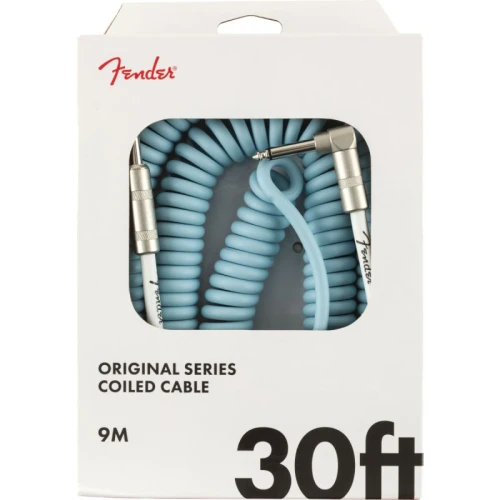 Fender Original Coil Cable Düz/L Uçlu 9m Daphne Mavi Enstrüman Kablosu 1