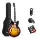 Donner DJP-1000 Semi-Hollow Elektro Gitar (Sunburst) 1