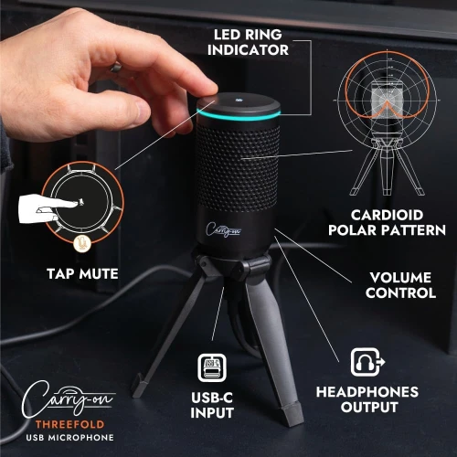 Blackstar CO-TFUSBMIC-WT Carry-On Threefold Katlanabilir USB Condenser Mikrofon (Beyaz) 2