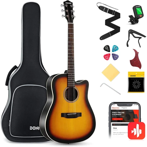 Donner EC1020 Cutaway Akustik Gitar Paketi (Sunburst) 1