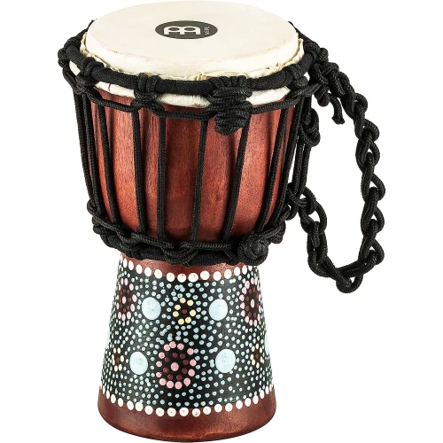 Meinl HDJ8-XXS African Style XX-Small Djembe (Red Flower Desing) 1