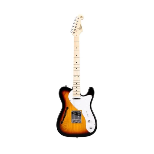 SX STL/ASH/3TS Semi Hollow Body Telecaster Elektro Gitar (Sunburst) 1