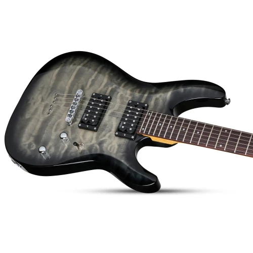 Schecter C-6 Plus LH Solak Elektro Gitar (Charcoal Burst) 4