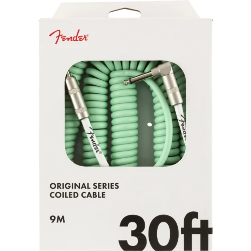 Fender Original Coil Cable Düz/L Uçlu 9m Surf Yeşil Enstrüman Kablosu 1