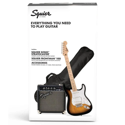 Squier Sonic Stratocaster 2 Ton Sunburst Frontman 10G Elektro Gitar Seti 2