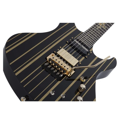 Schecter Synyster Custom FR Elektro Gitar (Gloss Black &amp; Gold Stripes) 5