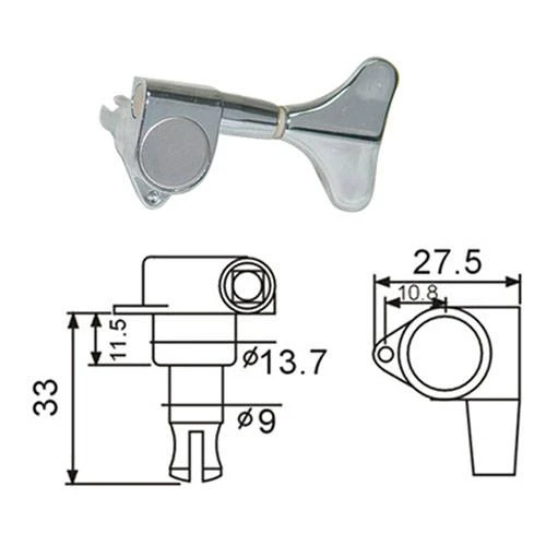 VALENCIA BMH7105CRR4 BASS GİTAR KULAĞI KROM, 4 SAĞ 2