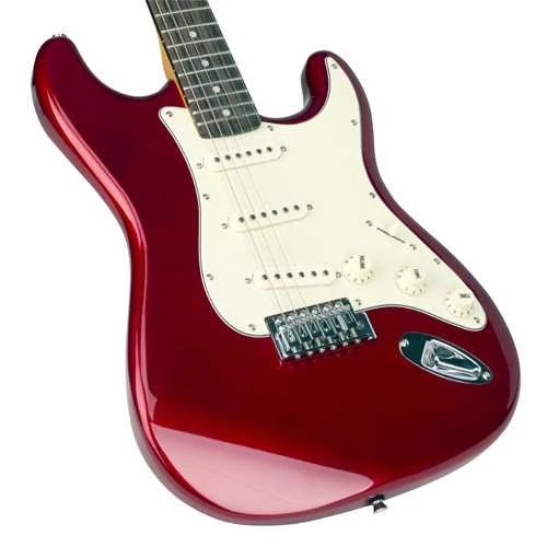SX Stratocaster Elektro Gitar (Candy Apple Red) 4