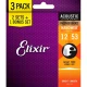 Elixir 16545 Nanoweb Phosphor Bronze 3'lü Akustik Gitar Teli (12-53) 1