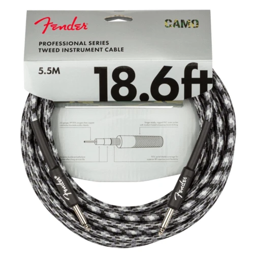 Fender Professional Düz/Düz Uçlu 5m Winter Camo Enstrüman Kablosu 1