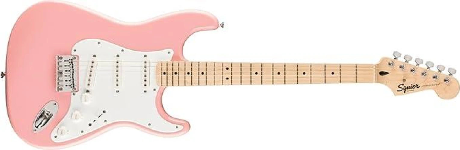 Squier FSR Sonic Stratocaster HT Akçaağaç Klavye WPG Shell Pink Elektro Gitar 1