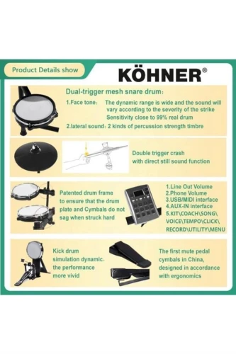 KÖHNER KFB-300 Dijital Bateri Seti 2