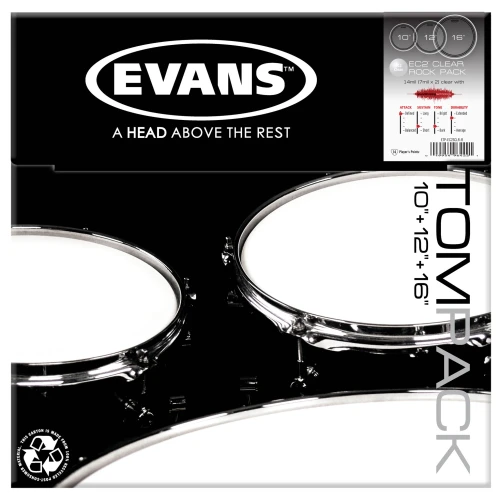 EVANS ETP-EC2SCLR-R DERİ SETİ (10+12+16) ROCK KİT RİNGLİ 2
