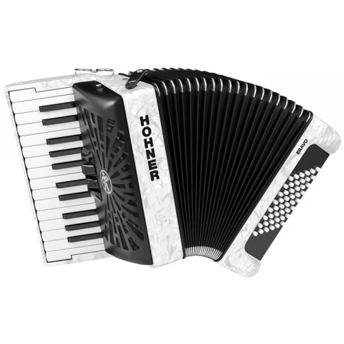 Hohner A16512 Bravo II 48 Akordiyon (White Pearl) 1