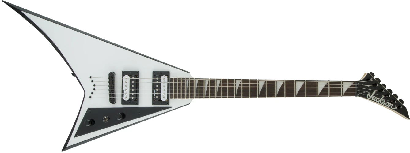 Jackson JS Rhoads JS32T Amaranth Klavye White with Black Bevels Elektro Gitar 1