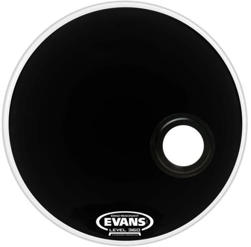 EVANS BD20REMAD 20" DERİ RESONANT KİCK SİYAH ÖN SÜNGERLİ DELİKLİ TEK KAT 4