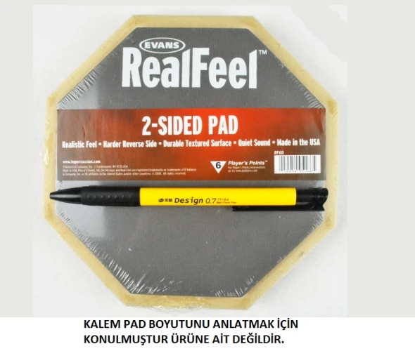 EVANS RF6D 6 REAL FEEL ÇİFT TARAFLI ÇALIİMA PAD 1