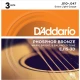 DADDARIO EJ15-3D AKUSTİK GİTAR TEL SETİ, 3\'LÜ PAKET, 10-47, PHOSPHOR BRONZE, EXTRA LIGHT 2