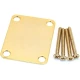 Fender 4-Bolt Vintage Neck Plate Plain No Serial Number or Logo Gold Gitar Yedek Parça 1