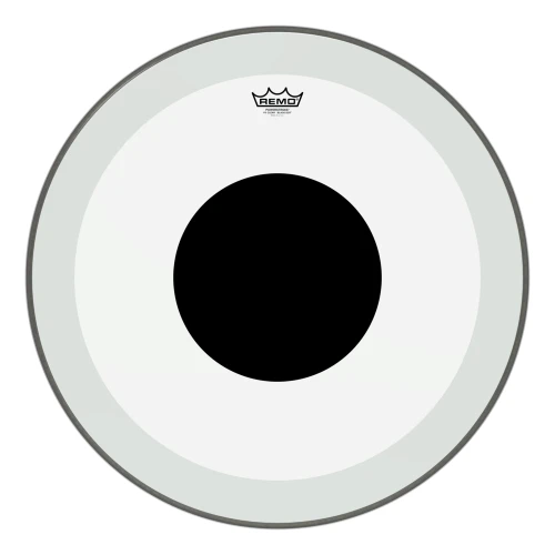 REMO P3-1324-10- Powerstroke® P3 Şeffaf Top Black Dot™ 24" Bas Davul Derisi 3