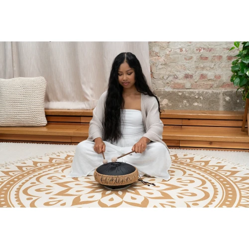 Meinl Sonic Energy 10" Medium Octave Steel Tongue Drum (B Minor, 8 Notes, 432 Hz, Black) 5