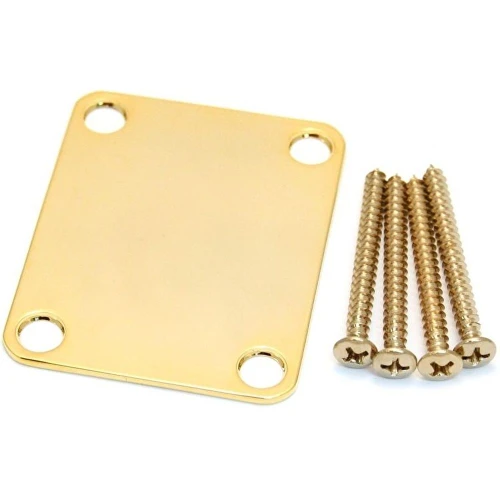 Fender 4-Bolt Vintage Neck Plate Plain No Serial Number or Logo Gold Gitar Yedek Parça 1