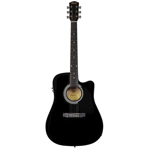Squier SA-105CE Dreadnought Cutaway Black Elektro Akustik Gitar 2