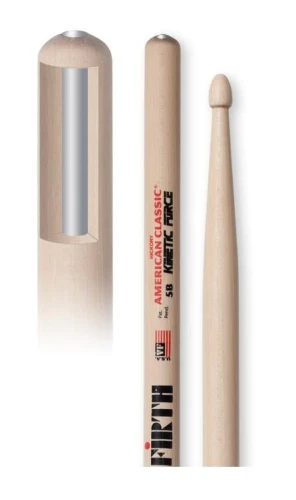 VICFIRTH V5BKF BAGET 5B WOOD KINETIC FORCE, HICKORY, 0.595 3