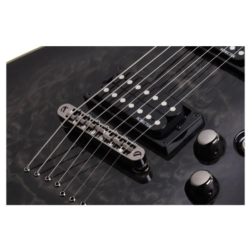 Schecter Omen Extreme 7 Telli Elektro Gitar (See-Thru Black) 5