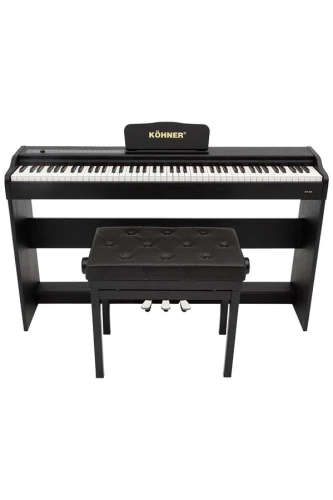 KÖHNER SLP-225 BK Dijital Konsol Piyano, Bluetooth, Tuş Hassasiyeti, 88 Tuşlu (KULAKLIK VE TABURE) 1